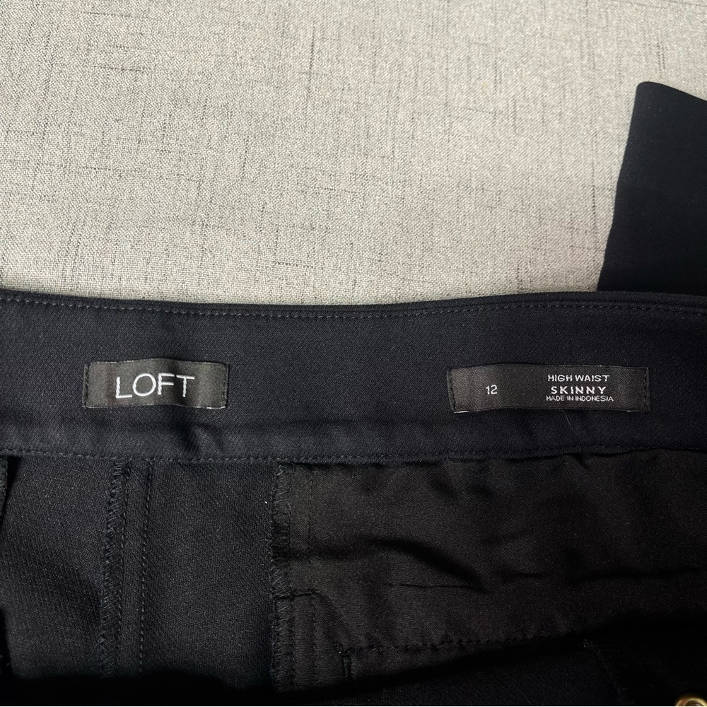 LOFT Black Sailor High Waist Skinny Ankle Dress Pants 12 - Picture 10 of 11